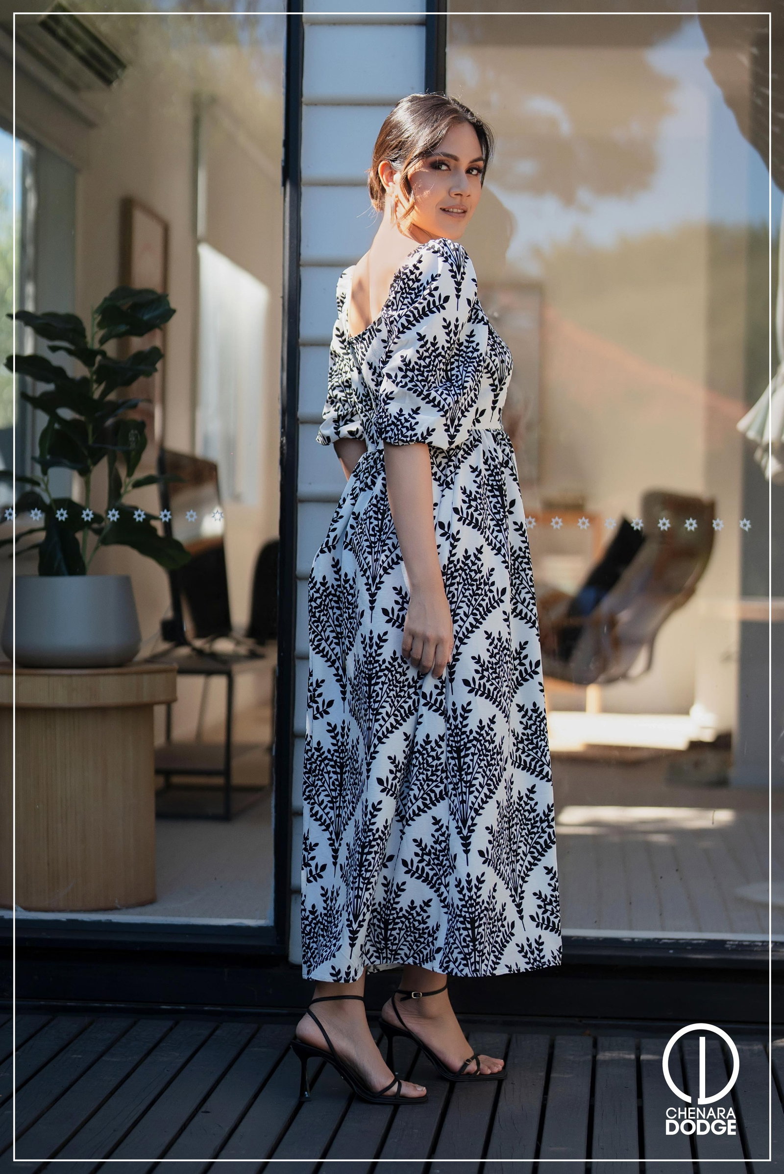 Ayla Midi Shirt Dress In White Embroidered Cotton